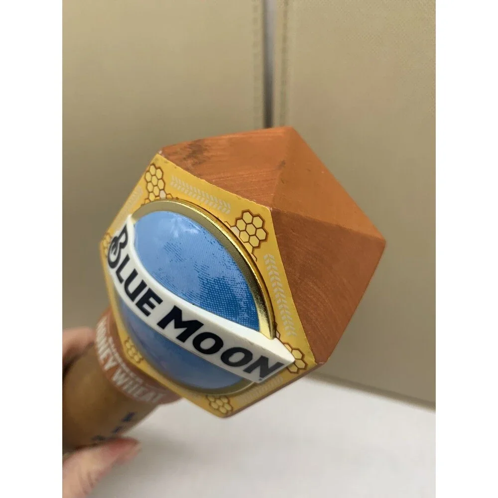 Blue Moon Summer Honey Wheat Limited Wooden Tap Handle Man Cave Decor 11